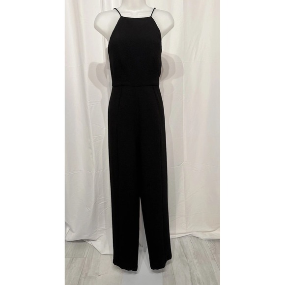 Black Halo Black Enola Side Drape Sleeveless Jumpsuit Size 4 $435